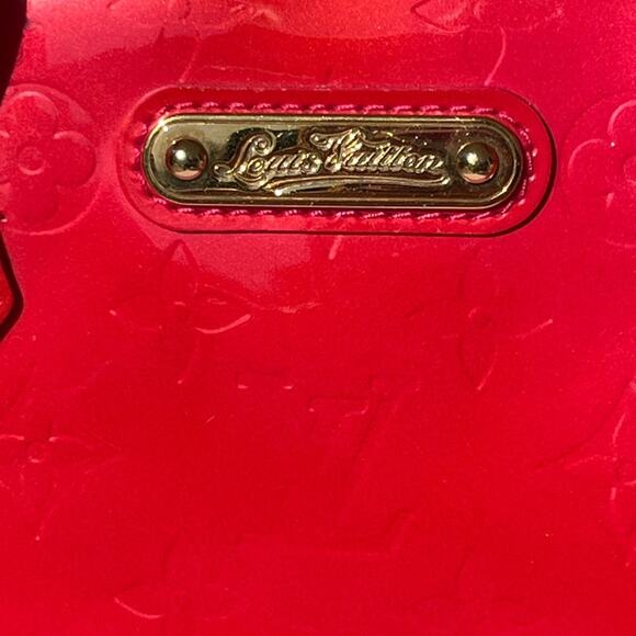Louis Vuitton Wilshire PM Vernis Rose Pop Patent Tote Red Pink Monogram Bag Box - Picture 3 of 16